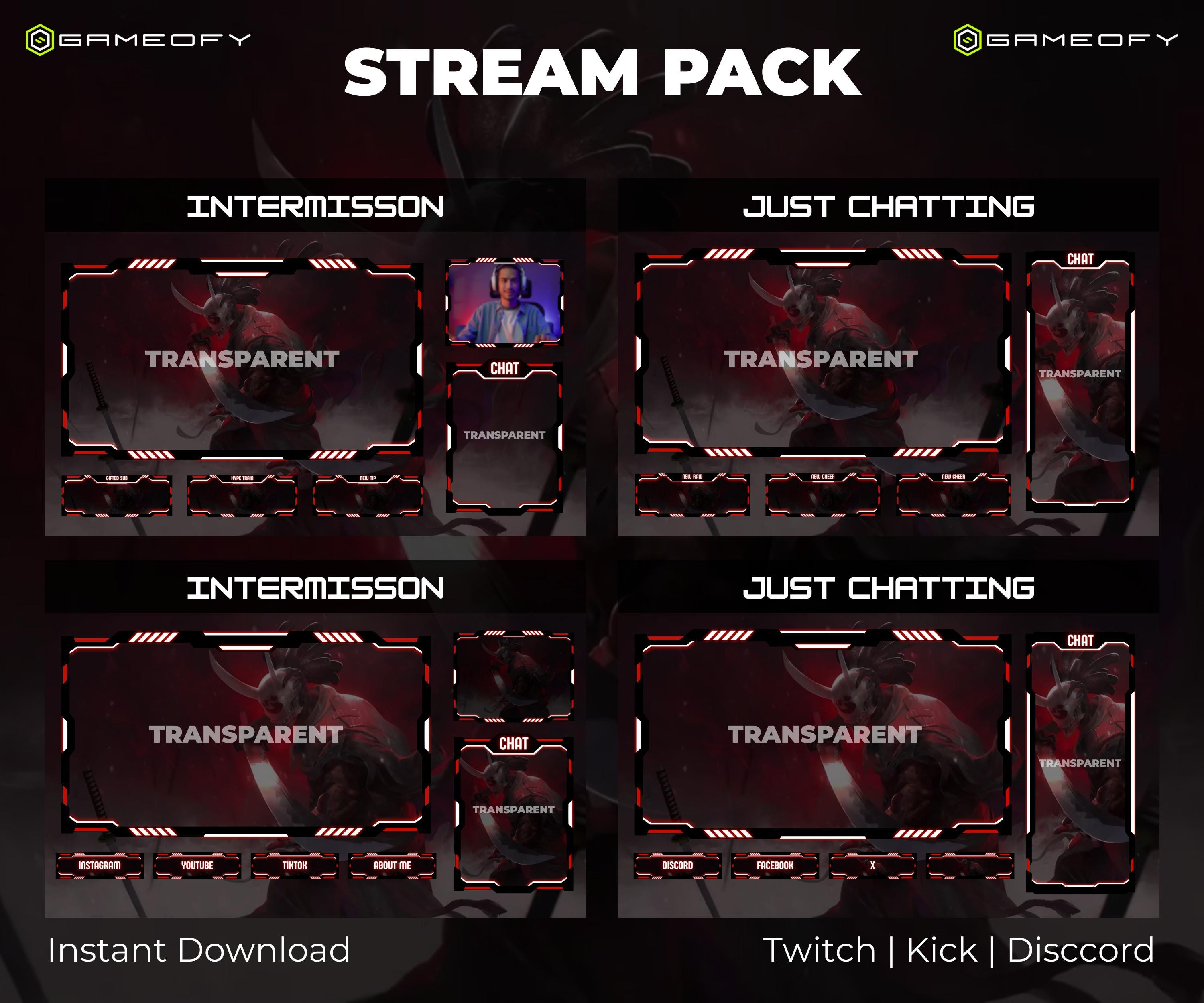Devil Rings Overlay Oni Demon Stream Overlay Pack | Dark Warrior Twitch Screens | Red ...
