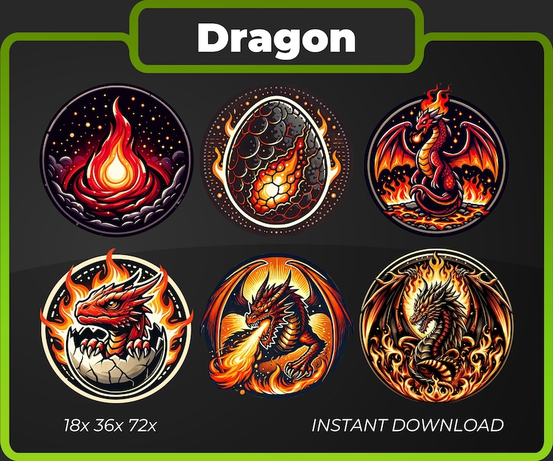 May include: Six different illustrations of dragons in various poses, including a dragon emerging from an egg, a dragon breathing fire, and a dragon with its wings spread. The illustrations are all in a cartoon style and feature bright colors, such as red, orange, and yellow.