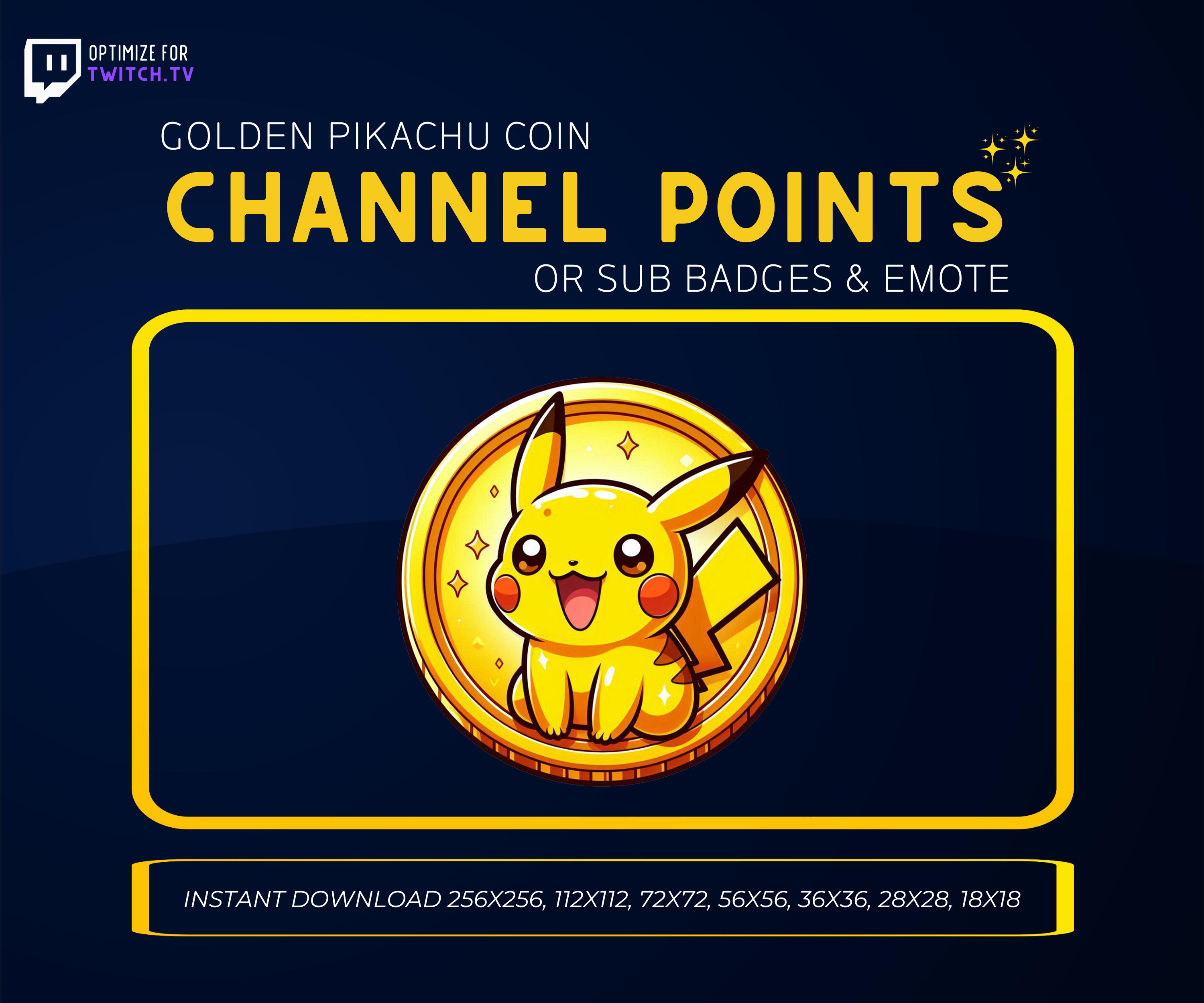 ゴールデンピカチュウコイン：Twitch サブバッジ/エモート（デジタルダウンロード）