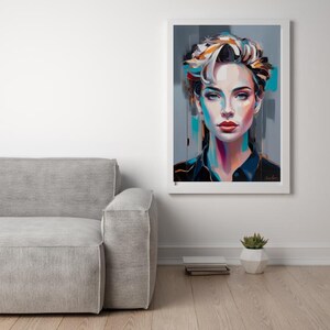 Wall Art Abstract Woman, Abstract Woman Canvas, Abstract Face Art, Woman Portrait Art, Home Decor, Modern Art Print, must have, gift for her