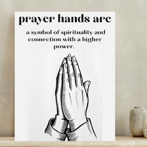 Religious Prayer Hands Wall Art, Black and White Decor, Spiritual Art Print, Inspirational Wall Art, Home Decor, Prayer Decor, prayer hands