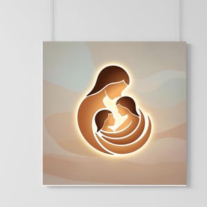 Mother and child wall art, mother and child symbol, beatifull print of mother and child for your wall, abstract art, printable download