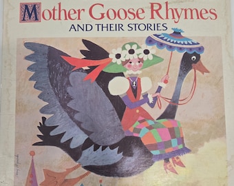 Vintage Disney Mother Goose Rhymes Book And Read Along LP Vinyl 1969 Disneyland