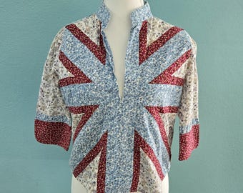 Pepe Jeans Womens Top XL Boho Floral Patchwork Cottage Core 90s Y2k