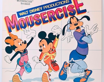 Vintage 1981 Disney Mousercise LP Record + Exercise Booklet COMPLETE Disneyland 62516 Vinyl