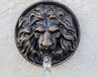 Lion Head water spout  6&quot; Pool water feature Wall fountain emitter Lion Head water spitter