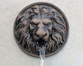 Lion Head 8&#39;&#39; water spout  Pool water feature Wall fountain emitter Lion Head water spitter