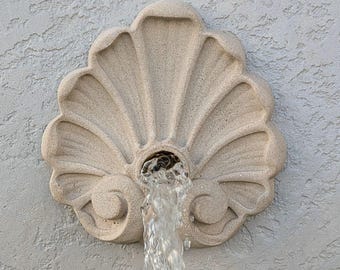 Water spout Seashell Pool water feature Wall fountain emitter Raised pool wall design