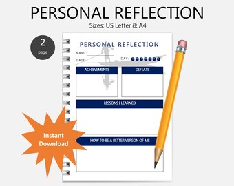 Minimal Personal Reflection Planner: Printable Journal, Mindfulness & Goal Setting