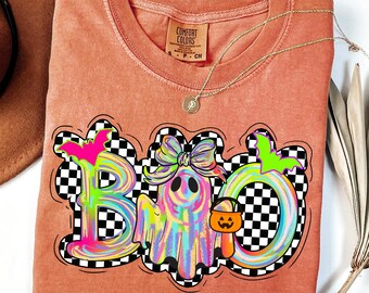 Neon Halloween spökbåge PNG: Preppy läskig säsong (digital nedladdning)