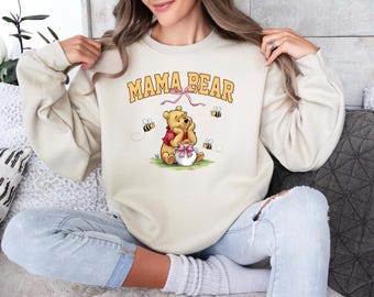Sudadera de Mamá Osa, Sudadera de Mamá, Sudadera con Capucha de Mamá Osa Pooh, Camiseta de Mamá Osa, Camiseta del Día de la Madre, Sudadera Linda para Mamá, Regalo del Día de la Madre