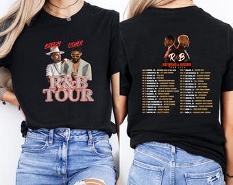 2 Side Usher Raymond and Chris Brown Tour 2026 T-Shirt, R&B Tour Chris Brown Usher Raymond T-Shirt, Concert Graphic Tee