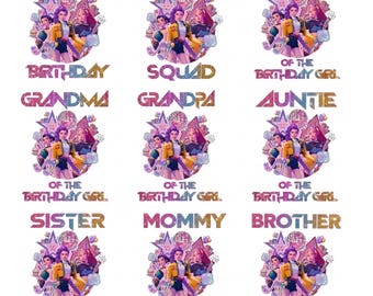 Custom Birthday Girl Tee Kids Birthday Outfit Anime Style Party Shirt K-pop Demon Hunters
