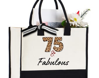 75 Birthday Gift, Hello 75 tote Bag75 & Fabulous Tote Bag, Birthday Tote Bag, 75 Birthday, Cheers to 75 Years, 75th birthday Tote Bag