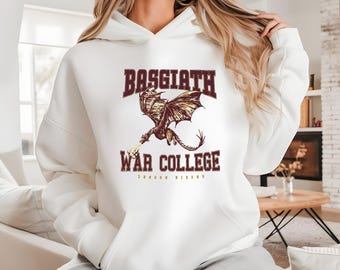 Basgiath War College Sweatshirt Hoodie featuring Violet Sorrengail | Fourth Wing Merch for Fantasy Book Lovers and Dragon Riders Wear