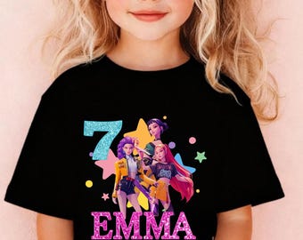 Custom Birthday Girl Tee | Anime K-pop Demon Hunters Design, Personalized Name