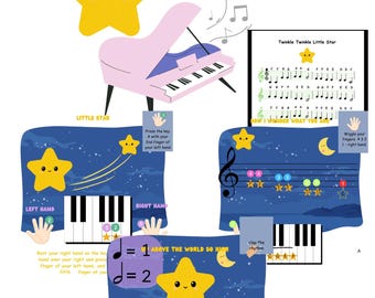 Twinkle Twinkle Little Star on the piano voor 3-4 jaar oud – Muzikaal verhaal + bladmuziek | PDF downloaden