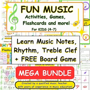 Make Learning Music FUN with the Smiley Note  - Printable MUSIC Activities, Music Worksheets, Flashcards, E-books + FREE Music Game