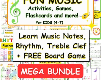 Make Learning Music FUN with the Smiley Note  - Printable MUSIC Activities, Music Worksheets, Flashcards, E-books + FREE Music Game