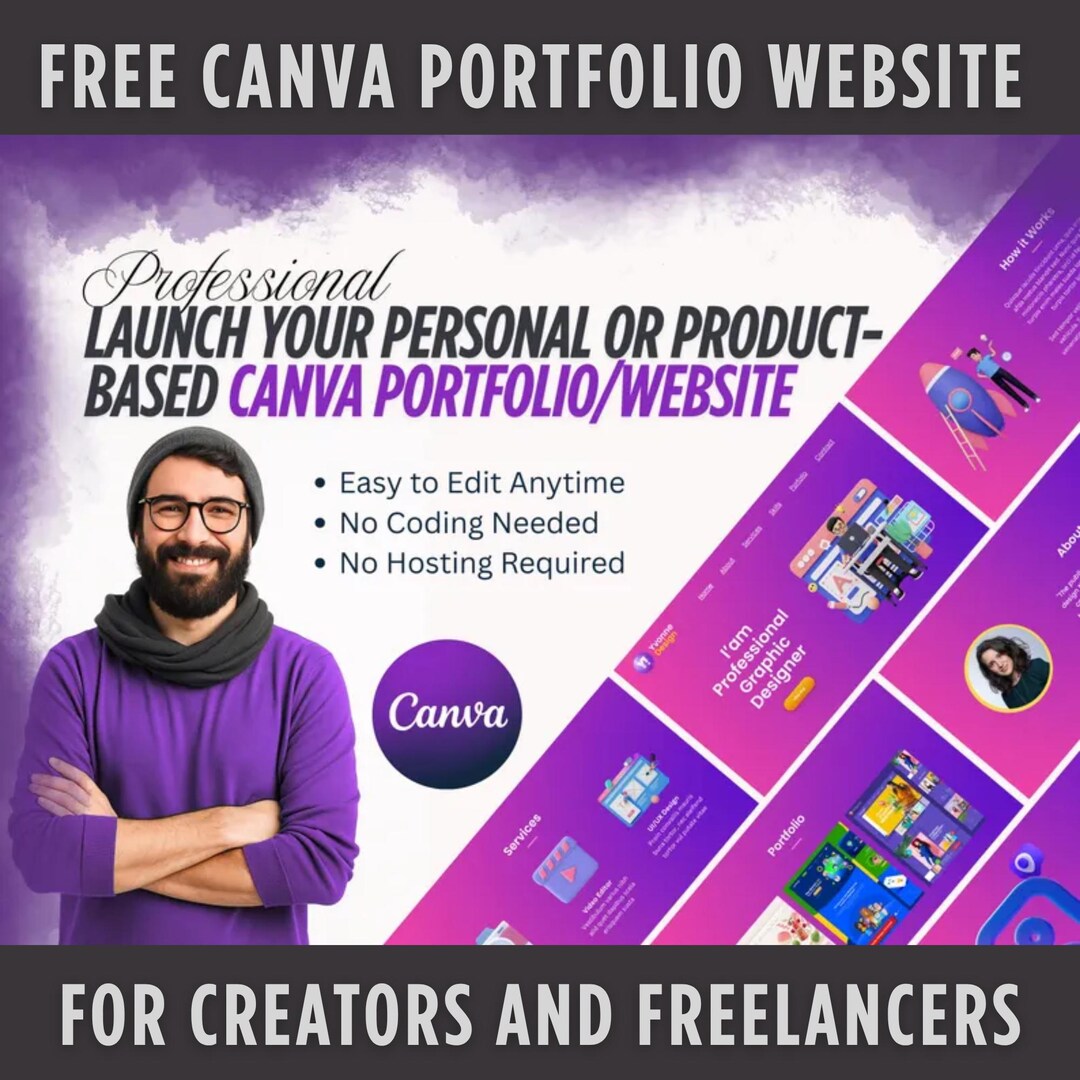 Free Canva Portfolio Website Template | Personal & Product Website ...