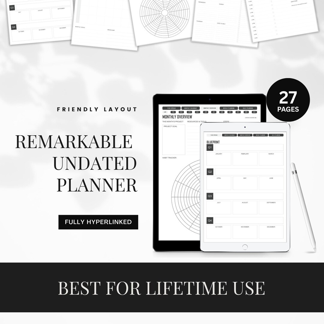 Digital 2025 Planner Bundle for Remarkable 2 Case Cover Pro | Calendar ...