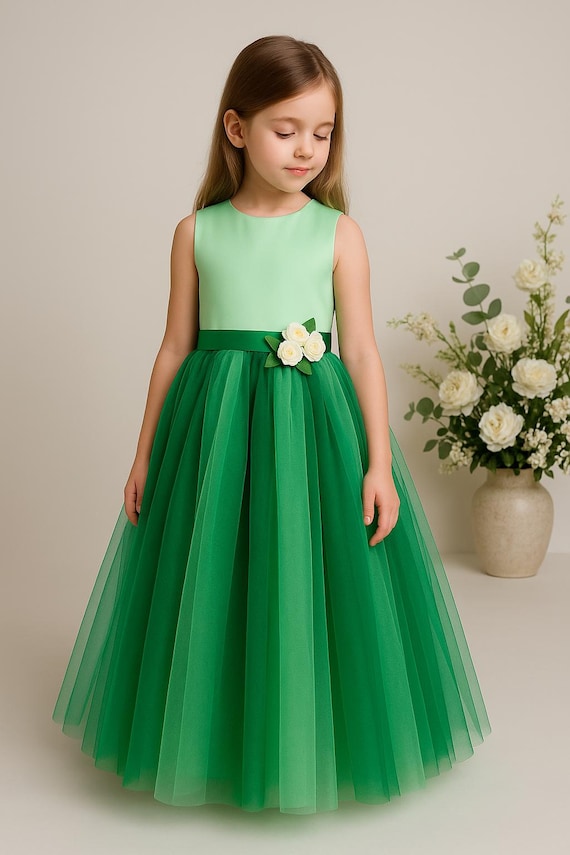 green emerald velvet dress Mayoral Girls Broderie Anglaise Dress Girls Toddler 12 Month Green Cotton by Childrensalon main image 1