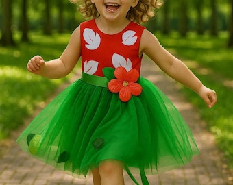 Hawaiian Hula Girl Costume for Kids — Lilo Style Dress, Toddler Girl Birthday Outfit, Halloween Party Dress