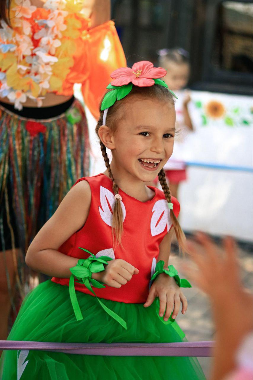 Déguisement Hawaïen Robe Muumuu Rouge – Enfant Fille 12 Mois à 9 Ans – Avec Barrette Fleur – Lito Angels