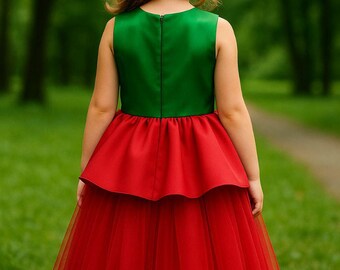 Cherry Dress for Girls, Green and Red Tulle Party Dress, Toddler Birthday Dress, Summer Fruit Costume, Cherry Outfit for Girl Cherry Dress for Girls, Green and Red Tulle Party Dress, Toddler Birthday Dress, Summer Fruit Costume, Cherry Outfit for Girl