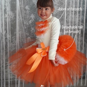 Squirrel or Fox Costume for Girls — Toddler Tutu Skirt Set with Tail, Ears Headband & Bow Tie | Woodland Animal Outfit