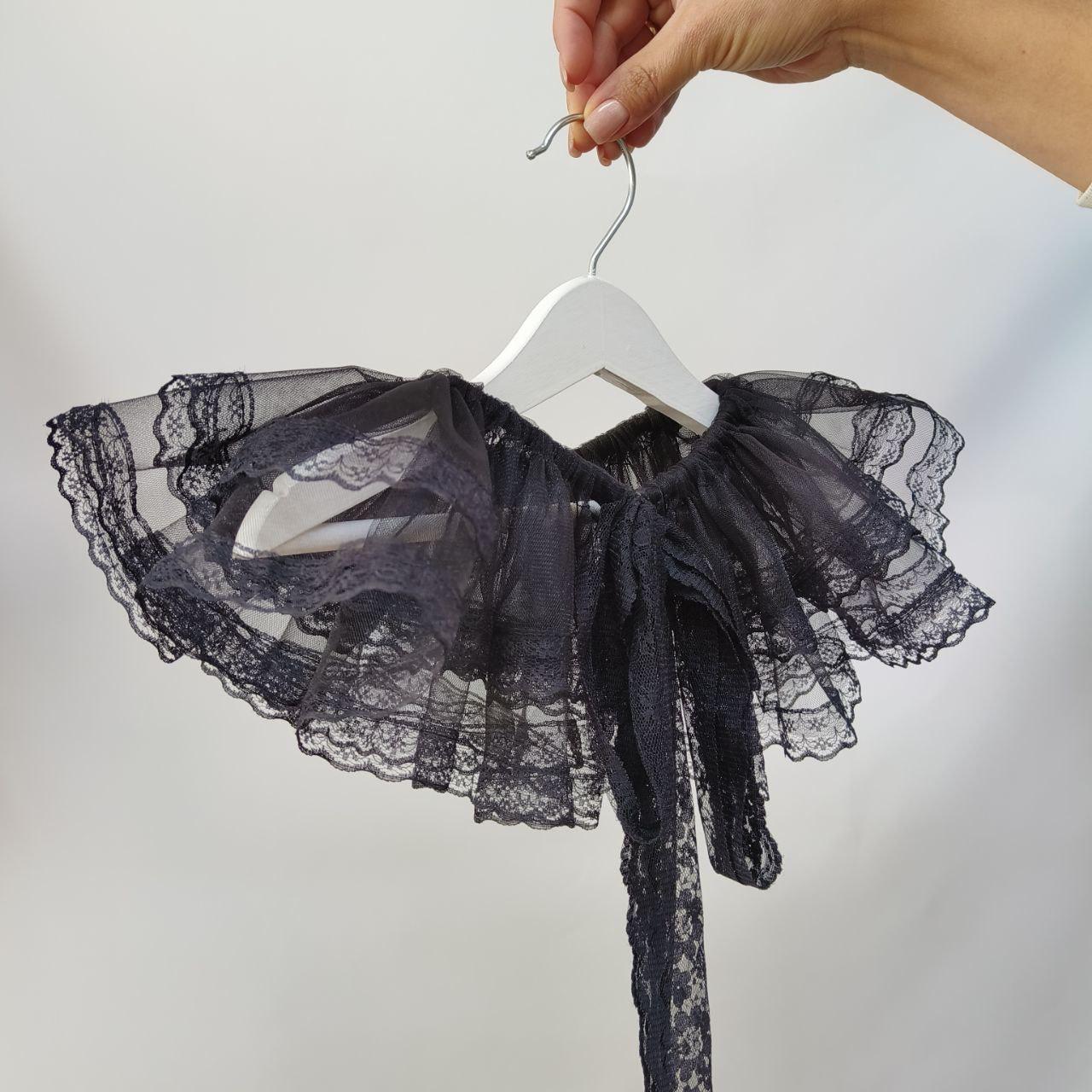 Black Lace Ruffled Collar – Halloween Costume Accessory, Dramatic Neck ...