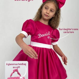 Personalized Barbie -style outfit with accessories | bright pink dress | fluffy party dress | birthday gift | photoshoot outfit | doll dress