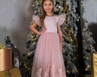 Dress for girls, festive dress, Boho dress, Wedding dress, Girl&#39;s dress, Communion dress, Graduation dress, Flower dress, Formal dress