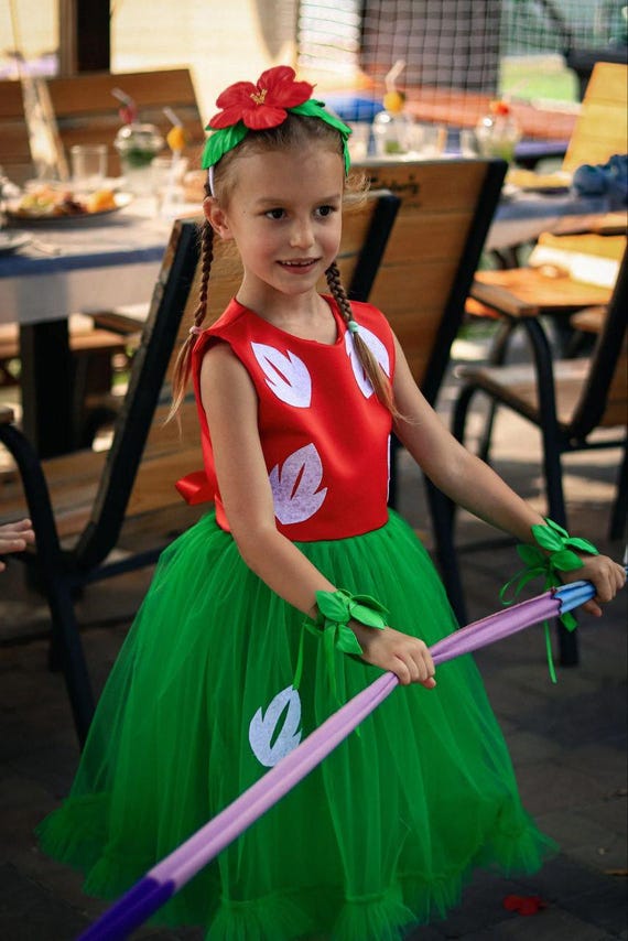 Hawaiian Hula Tutu Dress for Girl  Tropical Birthday Outfit, Red Green  Party Dress, - Etsy