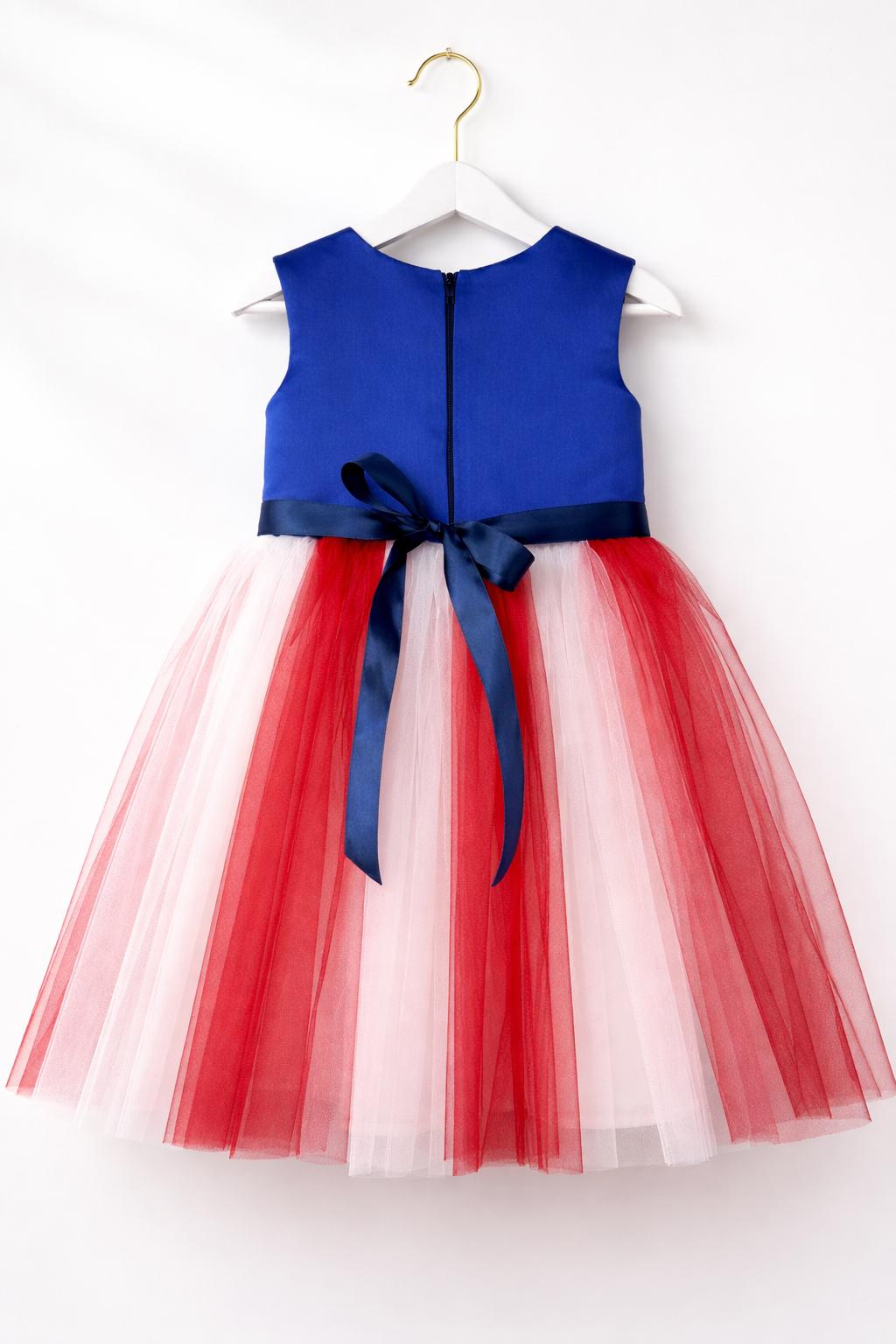 sachin and babi light blue dress Patriotic USA Tulle Gown for Girls – Red White Blue 4th of July Dress - Day Holiday  American Flag