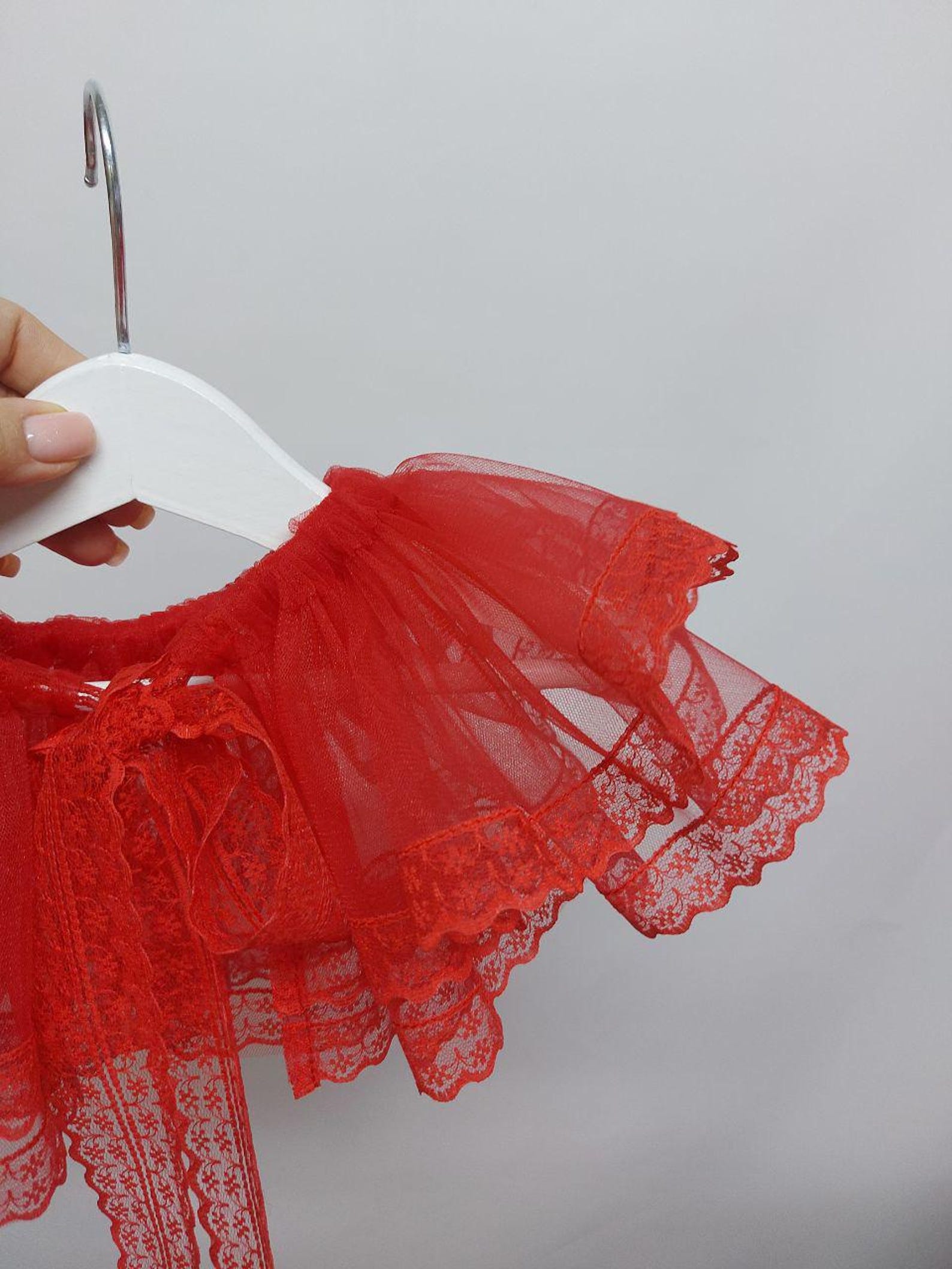 Black Lace Ruffled Collar – Halloween Costume Accessory, Dramatic Neck ...