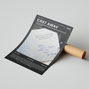 Cast Away Movie Poster, With A Quote From The Movie (Dark Version 3)