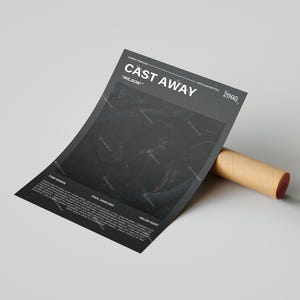 Cast Away Movie Poster, With A Quote From The Movie (Dark Version 5)