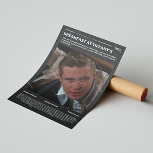 Breakfast at Tiffany&#39;s Movie Poster, With A Quote From The Movie (Dark Version 5)