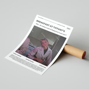 Breakfast at Tiffany&#39;s Movie Poster, With A Quote From The Movie (Light Version 2)