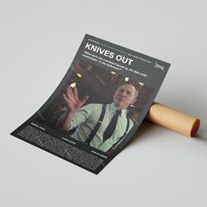 Knives Out Movie Poster, With A Quote From The Movie (Dark Version 3)