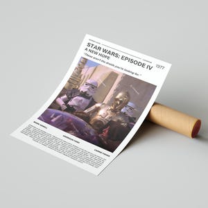 Affiche du film Star Wars : Épisode 4 Un nouvel espoir, avec une citation du film (version légère 1)