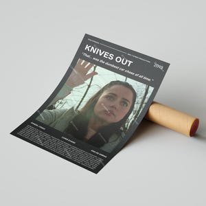 Knives Out Movie Poster, With A Quote From The Movie (Dark Version 1)