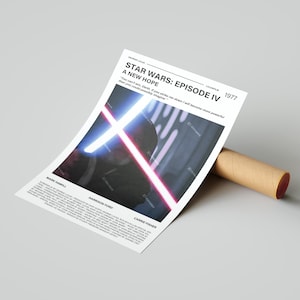 Affiche du film Star Wars : Épisode 4 Un nouvel espoir, avec une citation du film (version allégée 5)