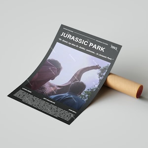 Jurassic Park Movie Poster, WIth A Quote From The Movie (Dark Version 1)
