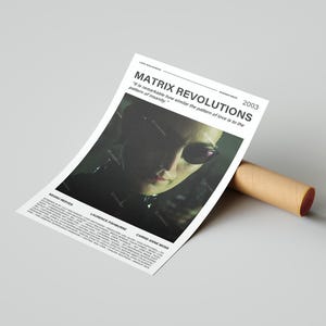 Matrix Revolutions Movie Poster, With A Quote From The Movie (Light Version 2)