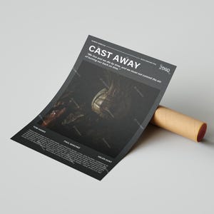 Cast Away Movie Poster, With A Quote From The Movie (Dark Version 4)