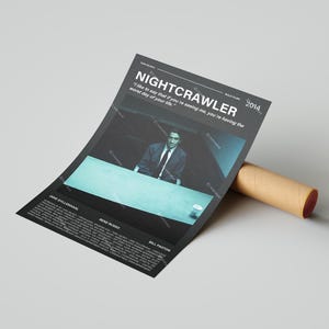 Plakat filmu Nightcrawler z cytatem z filmu (wersja Dark 5)