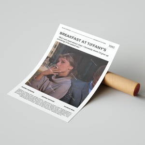 Breakfast at Tiffany&#39;s Movie Poster, With A Quote From The Movie (Light Version 3)