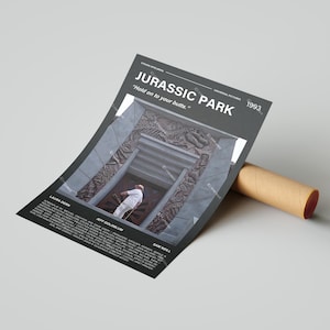 Jurassic Park Movie Poster, WIth A Quote From The Movie (Dark Version 2)